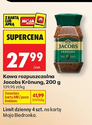 Kawa rozpuszczalna Jacobs Krönung promocja w Biedronka