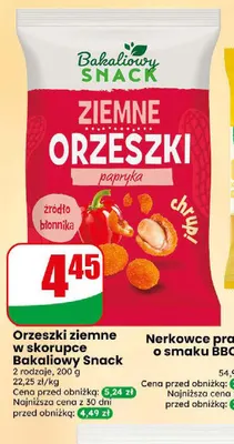 Orzeszki ziemne w skorupce Bakaliowy Snack promocja w Dino