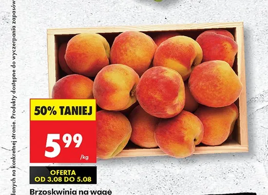 Brzoskwinia na wagę promocja w Biedronka