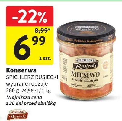 Konserwa mięsna wybrane rodzaje promocja w Intermarche