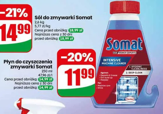 Płyn do czyszczenia zmywarki Somat promocja w Dino