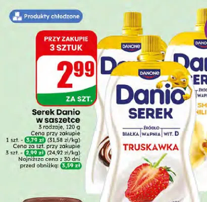 Serek Danio w saszetce waniliowy promocja w Dino