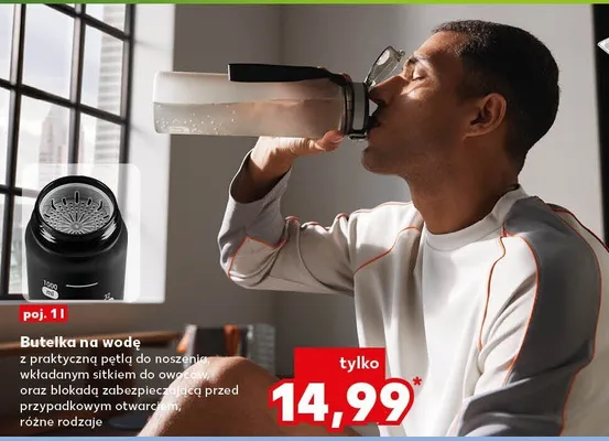 Butelka na wodę z praktyczną pętlą do noszenia promocja w Kaufland