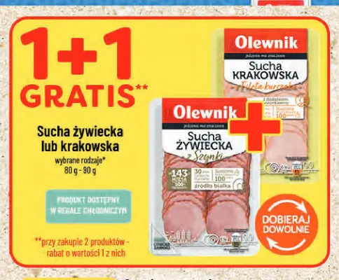 Kiełbasa sucha żywiecka z szynki Olewnik promocja w POLOmarket