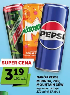 Napój Pepsi wybrane rodzaje 330ml promocja w Euro Sklep