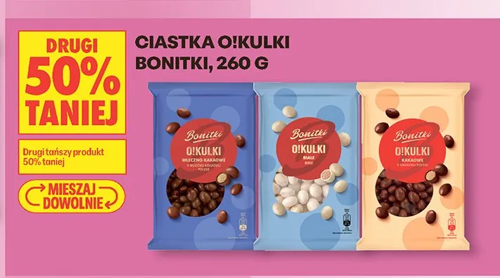 Ciastka O!Kulki Bonitki mleczno-kakaowe promocja w Biedronka