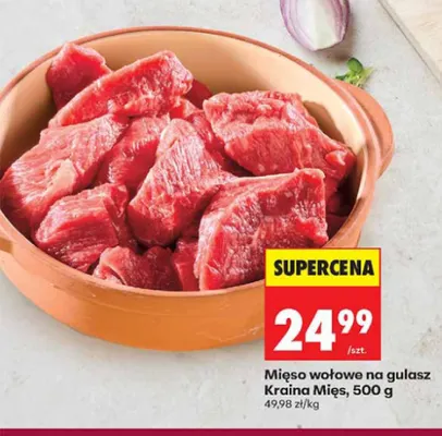 Mięso wołowe na gulasz Kraina Mięs promocja w Biedronka