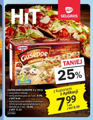 Zapiekanki Dr. Oetker Guseppe 2-pak promocja w Selgros
