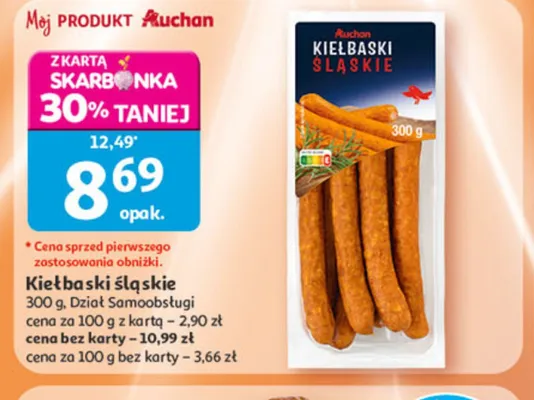 Kiełbaski śląskie Auchan promocja w Auchan