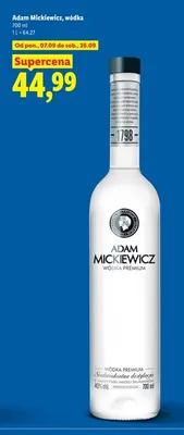 Wódka Adam Mickiewicz promocja w Lidl