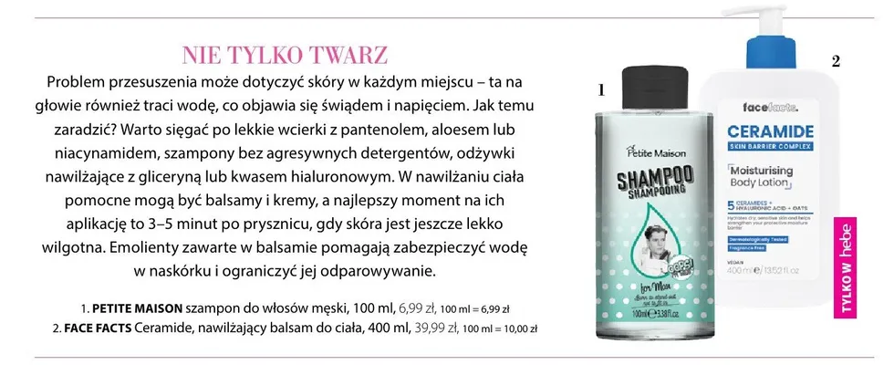 Balsam do ciała nawilżający Ceramide Face Facts promocja w Hebe