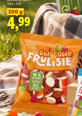 Żelki nadziewane Sweet Corner Owocowe Frulisie promocja w Lidl