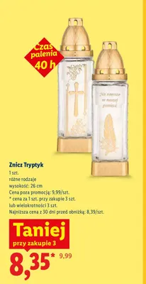 Znicz Tryptyk 26 cm promocja w Lidl