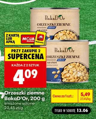 Orzeszki ziemne BakaD'Or smażone solone promocja w Biedronka