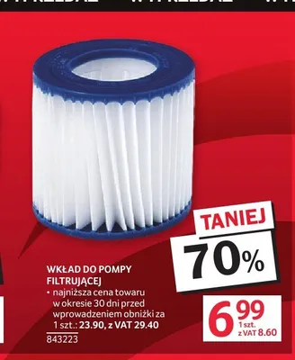 Wkład do pompy filtrującej promocja w Selgros