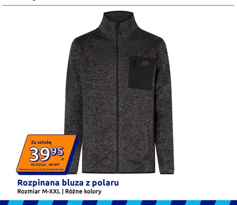 Rozpinana bluza z polaru promocja w Action