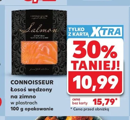 Łosoś wędzony na zimno w plastrach Connoisseur promocja w Kaufland