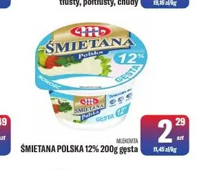Śmietana Polska gęsta Mlekovita 12% promocja w Tomi Markt
