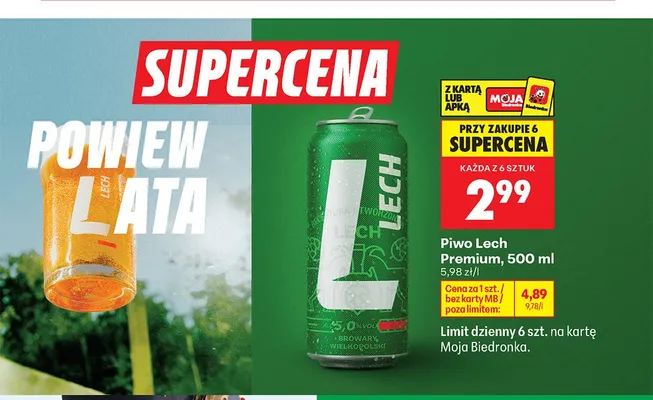 Piwo Lech Premium promocja w Biedronka