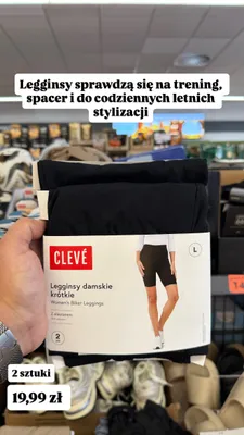 Legginsy damskie krótkie Clevé promocja w Biedronka
