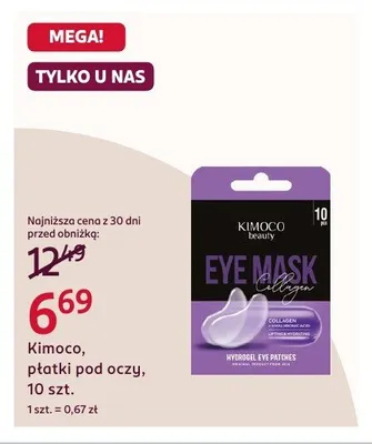 Płatki pod oczy Kimoco Beauty Eye Mask Collagen promocja w Rossmann
