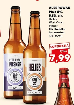 Piwo Alebrowar 5% Helles, West Coast Pilsner 5,3% alk. promocja w Kaufland