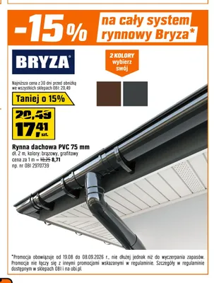 Rynna dachowa PVC Bryza 75 mm promocja w OBI
