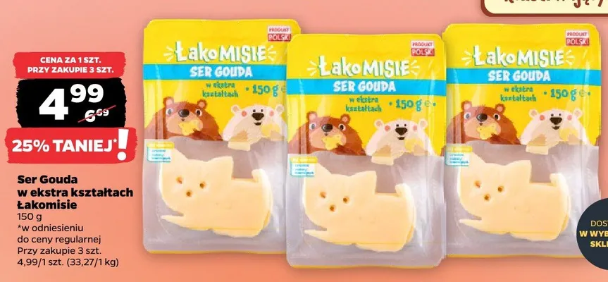 Ser Gouda w ekstra kształtach Łakomisie promocja w Netto