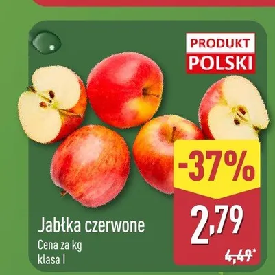 Jabłka czerwone polskie promocja w Aldi