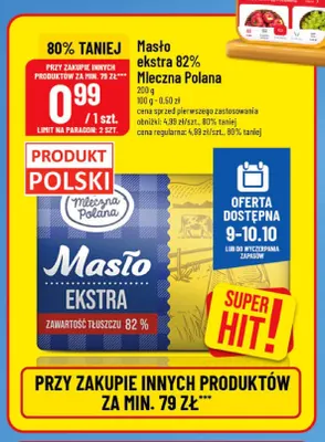 Masło ekstra Mleczna Polana 82% promocja w POLOmarket