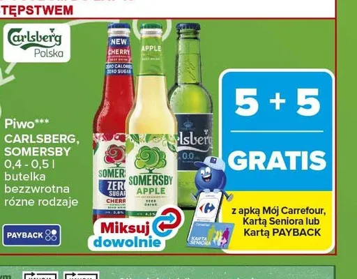 Piwo Carlsberg, Somersby promocja w Carrefour Market