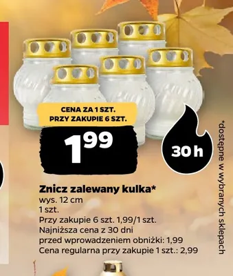Znicz zalewany kulka promocja w Netto