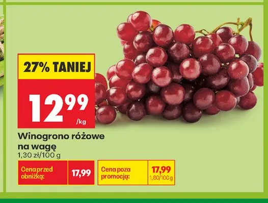 Winogrono różowe promocja w Biedronka