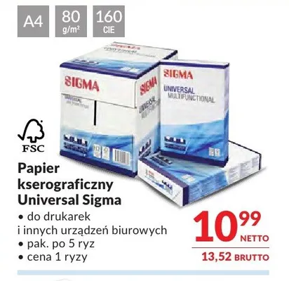 Papier kserograficzny Universal Sigma 5-pak promocja w Makro