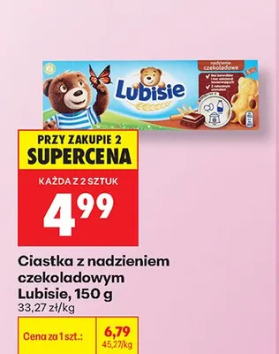 Ciastka z nadzieniem czekoladowym Lubisie promocja w Biedronka