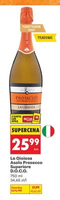 Wino musujące La Gioiosa Asolo Prosecco Superiore D.O.C.G. promocja w Biedronka