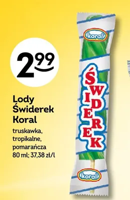 Lody Świderek tropikalne promocja w Żabka