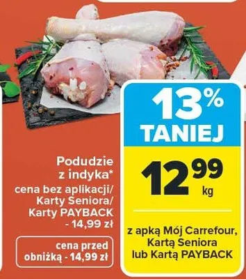 Podudzie z indyka promocja w Carrefour