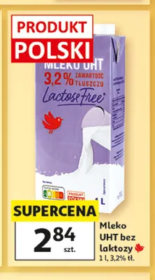 Mleko UHT bez laktozy 3,2% promocja w Auchan