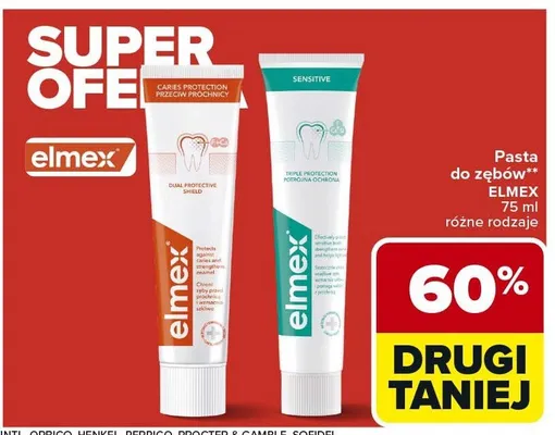 Pasta do zębów ELMEX 75 ml różne rodzaje promocja w Carrefour