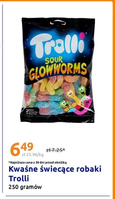 Kwaśne świecące robaki Trolli Sour Glowworms promocja w Action