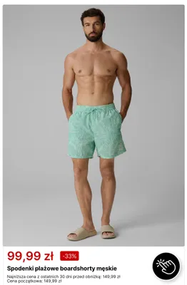 Spodenki plażowe boardshorty męskie promocja w 4F