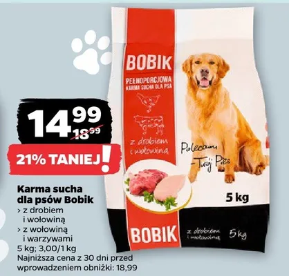 Karma sucha dla psów wołowina promocja w Netto