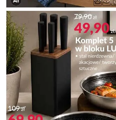 Komplet 5 noży w bloku Lucca promocja w Salony Agata