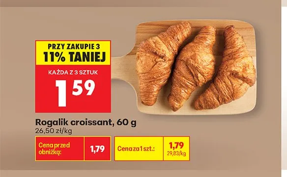 Rogalik croissant promocja w Biedronka