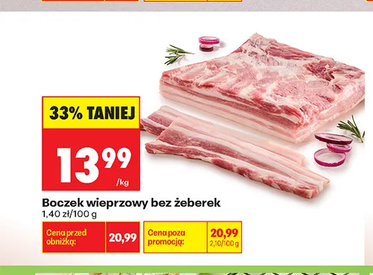 Boczek wieprzowy bez żeberek promocja w Biedronka