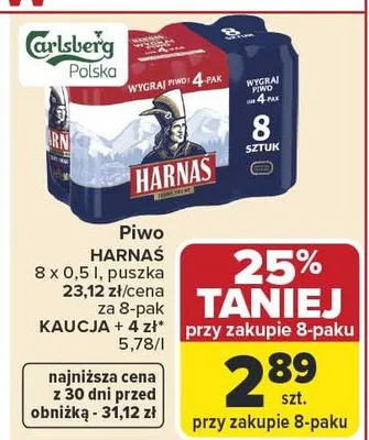 Piwo 8 x 0,5l puszka promocja w Carrefour