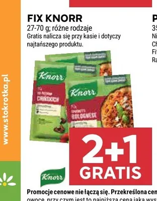Fix Spaghetti Bolognese Knorr promocja w Stokrotka
