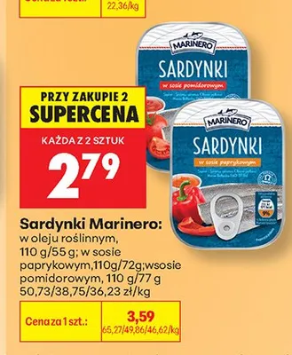 Sardynki w oleju roślinnym Marinero promocja w Biedronka