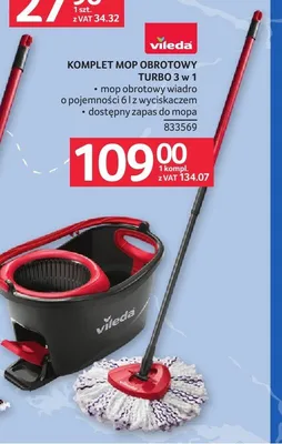 Komplet mop obrotowy Turbo 3 w 1 Vileda promocja w Selgros
